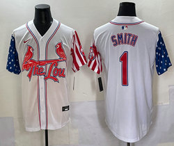 Nike St.Louis Cardinals #1 Ozzie Smith White Flag Jersey