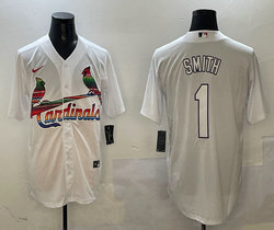 Nike St.Louis Cardinals #1 Ozzie Smith White Mexico Authentic Stitched MLB Jersey