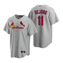 Nike St.Louis Cardinals #11 Paul DeJong Gray Game Authentic stitched MLB jersey