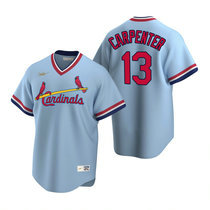 Nike St.Louis Cardinals #13 Matt Carpenter Cooperstown Collection Light Blue Authentic Stitched MLB Jersey