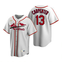 Nike St.Louis Cardinals #13 Matt Carpenter Cooperstown Collection White Authentic Stitched MLB Jersey