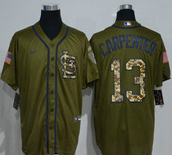 Nike St.Louis Cardinals #13 Matt Carpenter Green Salute to Service Authentic Stitched MLB Jersey