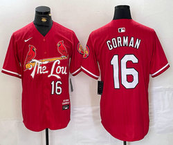 Nike St.Louis Cardinals #16 Nolan Gorman Red City Authentic Stitched MLB Jersey