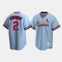 Nike St.Louis Cardinals #2 Red Schoendienst Cooperstown Collection Light Blue Authentic Stitched MLB Jersey
