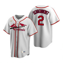 Nike St.Louis Cardinals #2 Red Schoendienst Cooperstown Collection White Authentic Stitched MLB Jersey