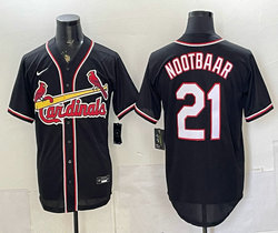 Nike St.Louis Cardinals #21 Lars Nootbaar Black Fashion Jersey