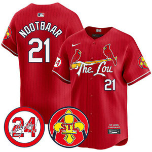 Nike St.Louis Cardinals #21 Lars Nootbaar Red 2024 City 24 Game Authentic stitched MLB jersey