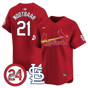 Nike St.Louis Cardinals #21 Lars Nootbaar Red 2024 Memorial Authentic stitched MLB jersey