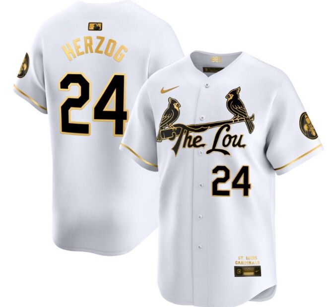 Nike St.Louis Cardinals #24 Whitey Herzog White City connect vapor premier MLB jersey