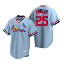 Nike St.Louis Cardinals #25 Dexter Fowler Cooperstown Collection Light Blue Authentic Stitched MLB Jersey