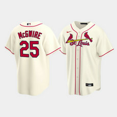 Nike St.Louis Cardinals #25 Mark McGwire Cream Game Authentic stitched MLB jersey