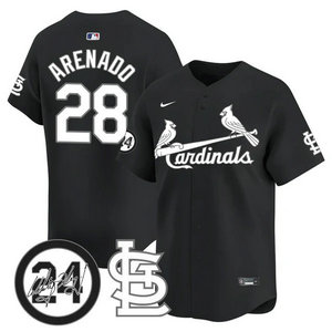 Nike St.Louis Cardinals #28 Nolan Arenado Black 2024 Memorial Authentic stitched MLB jersey