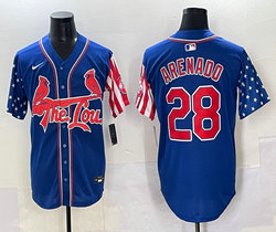 Nike St.Louis Cardinals #28 Nolan Arenado Blue Flag Jersey