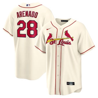 Nike St.Louis Cardinals #28 Nolan Arenado Cream Game Authentic stitched MLB jersey