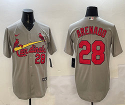 Nike St.Louis Cardinals #28 Nolan Arenado Gray Game Authentic stitched MLB jersey