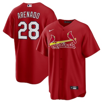 Nike St.Louis Cardinals #28 Nolan Arenado Red Game Authentic stitched MLB jersey