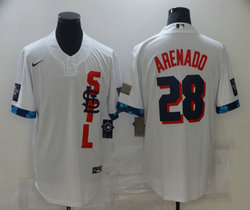 Nike St.Louis Cardinals #28 Nolan Arenado White all star Game Authentic stitched MLB jersey