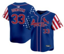 Nike St.Louis Cardinals #33 Brendan Donovan Blue 33 front Flag Jersey