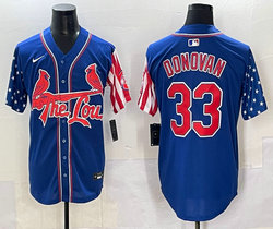 Nike St.Louis Cardinals #33 Brendan Donovan Blue Flag Jersey