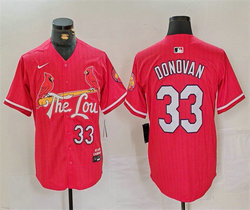 Nike St.Louis Cardinals #33 Brendan Donovan Red 2024 City Game Authentic stitched MLB jersey