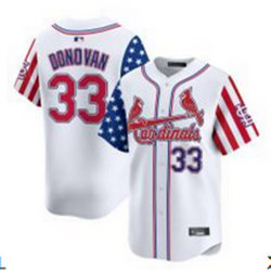 Nike St.Louis Cardinals #33 Brendan Donovan White 33 front Flag Jersey