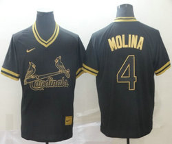 Nike St.Louis Cardinals #4 Yadier Molina Pullover Cooperstown Collection Authentic stitched MLB jersey