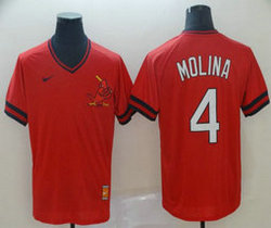 Nike St.Louis Cardinals #4 Yadier Molina Pullover Throwback Authentic stitched MLB jersey