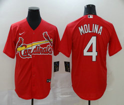 Nike St.Louis Cardinals #4 Yadier Molina Red Game Authentic Stitched MLB Jersey