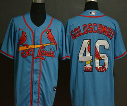 Nike St.Louis Cardinals #46 Paul Goldschmidt Light Blue Fashion Authentic Stitched MLB Jersey