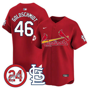 Nike St.Louis Cardinals #46 Paul Goldschmidt Red 2024 Memorial Authentic stitched MLB jersey