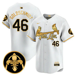 Nike St.Louis Cardinals #46 Paul Goldschmidt White 2024 City Game Gold Name Authentic stitched MLB jersey