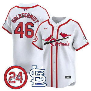 Nike St.Louis Cardinals #46 Paul Goldschmidt White 2024 Memorial Throwback Authentic stitched MLB jersey