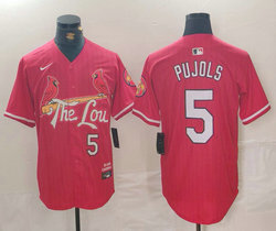 Nike St.Louis Cardinals #5 Albert Pujols Red City Authentic Stitched MLB Jersey