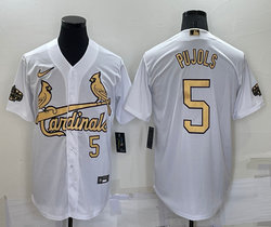 Nike St.Louis Cardinals #5 Albert Pujols White #5 in ftont 2022 All Star Authentic Stitched MLB Jersey