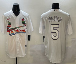 Nike St.Louis Cardinals #5 Albert Pujols White Mexico Authentic Stitched MLB Jersey