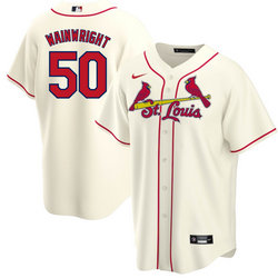 Nike St.Louis Cardinals #50 Adam Wainwright Cream Game Authentic Stitched MLB Jersey