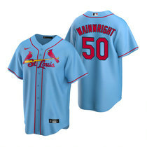 Nike St.Louis Cardinals #50 Adam Wainwright Light Blue Game Authentic stitched MLB jersey