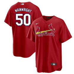 Nike St.Louis Cardinals #50 Adam Wainwright Red Game Authentic Stitched MLB Jersey