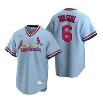 Nike St.Louis Cardinals #6 Stan Musial Cooperstown Collection Light Blue Authentic Stitched MLB Jersey