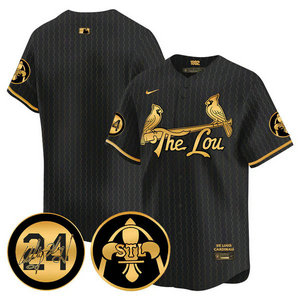 Nike St.Louis Cardinals Blank Black Red 2024 City Gold Name Game Authentic stitched MLB jersey
