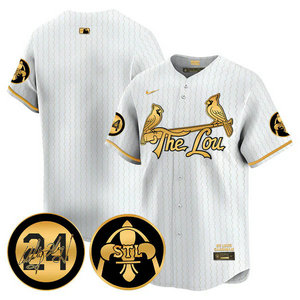 Nike St.Louis Cardinals Blank White 2024 City 24 Gold Name Game Authentic stitched MLB jersey