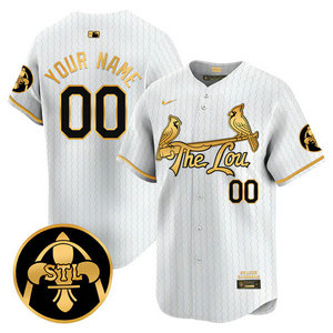 Nike St.Louis Cardinals Blank White 2024 City Gold Name Game Authentic stitched MLB jerseys