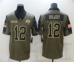 Nike Tampa Bay Buccaneers #12 Tom Brady 2021 salute to service Authentic Stitched NFL Jersey
