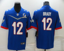 Nike Tampa Bay Buccaneers #12 Tom Brady 2022 All star Blue Authentic Stitched NFL Jersey
