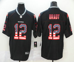 Nike Tampa Bay Buccaneers #12 Tom Brady Black USA Flag Fashion Authentic Stitched NFL jersey