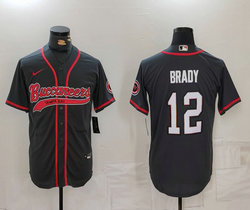 Nike Tampa Bay Buccaneers #12 Tom Brady Carbon black Joint Authentic Stitched baseball jersey