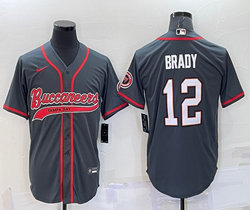 Nike Tampa Bay Buccaneers #12 Tom Brady Gray Joint adults Authentic Stitched baseball jersey