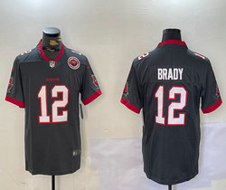Nike Tampa Bay Buccaneers #12 Tom Brady Gray New Team patch Authentic Stitched NFL Jersey