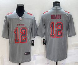 Nike Tampa Bay Buccaneers #12 Tom Brady Grey Atmosphere Fashion Authentic Stitched NFL Jerseys