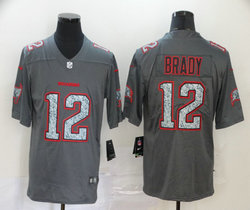 Nike Tampa Bay Buccaneers #12 Tom Brady Grey Fashion Static Authentic Stitched NFL Jersey
